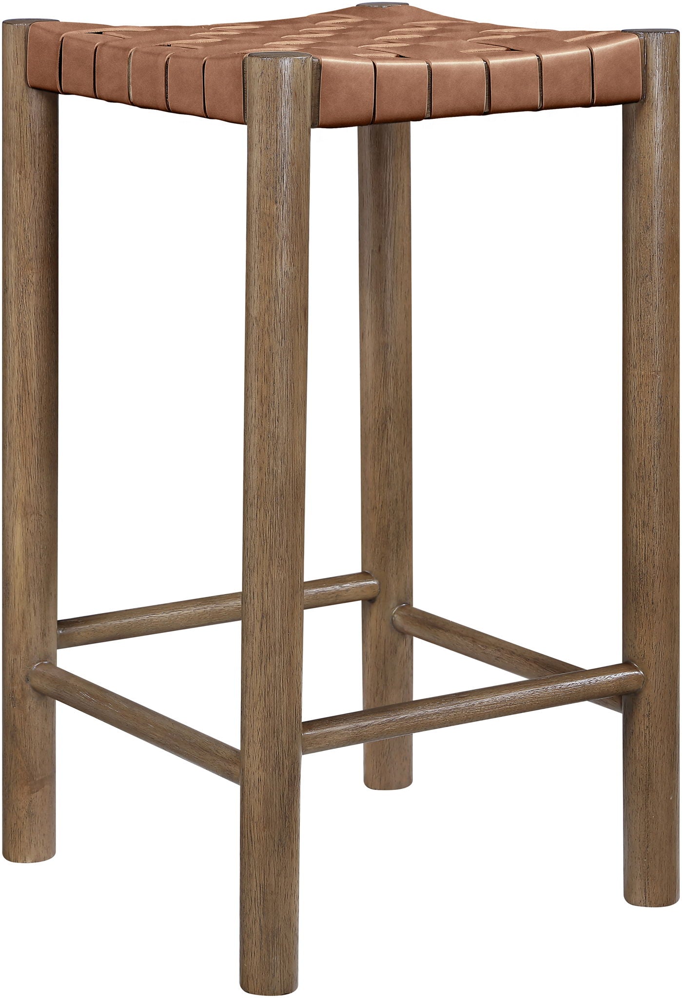 Entwine - Vegan Leather Upholstered Backless Counter Stool - Painted Brown - Urban Living Furniture (Los Angeles, CA)