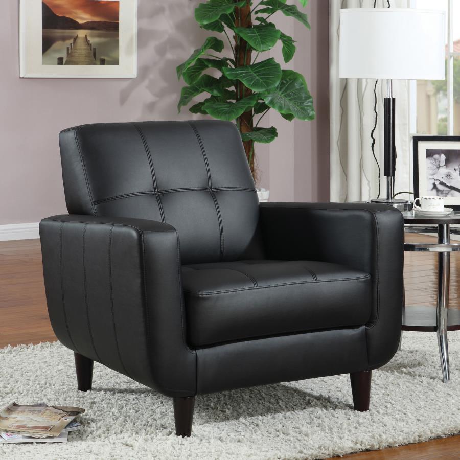 Aaron - Upholstered Track Arm Tufted Accent Chair - Black - Urban Living Furniture (Los Angeles, CA)