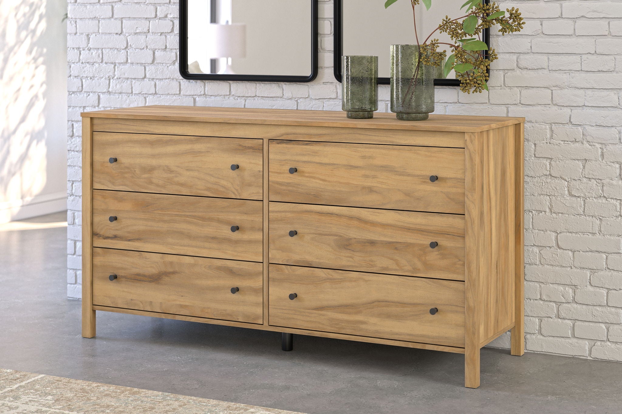 Bermacy - Light Brown - Six Drawer Dresser - Urban Living Furniture (Los Angeles, CA)