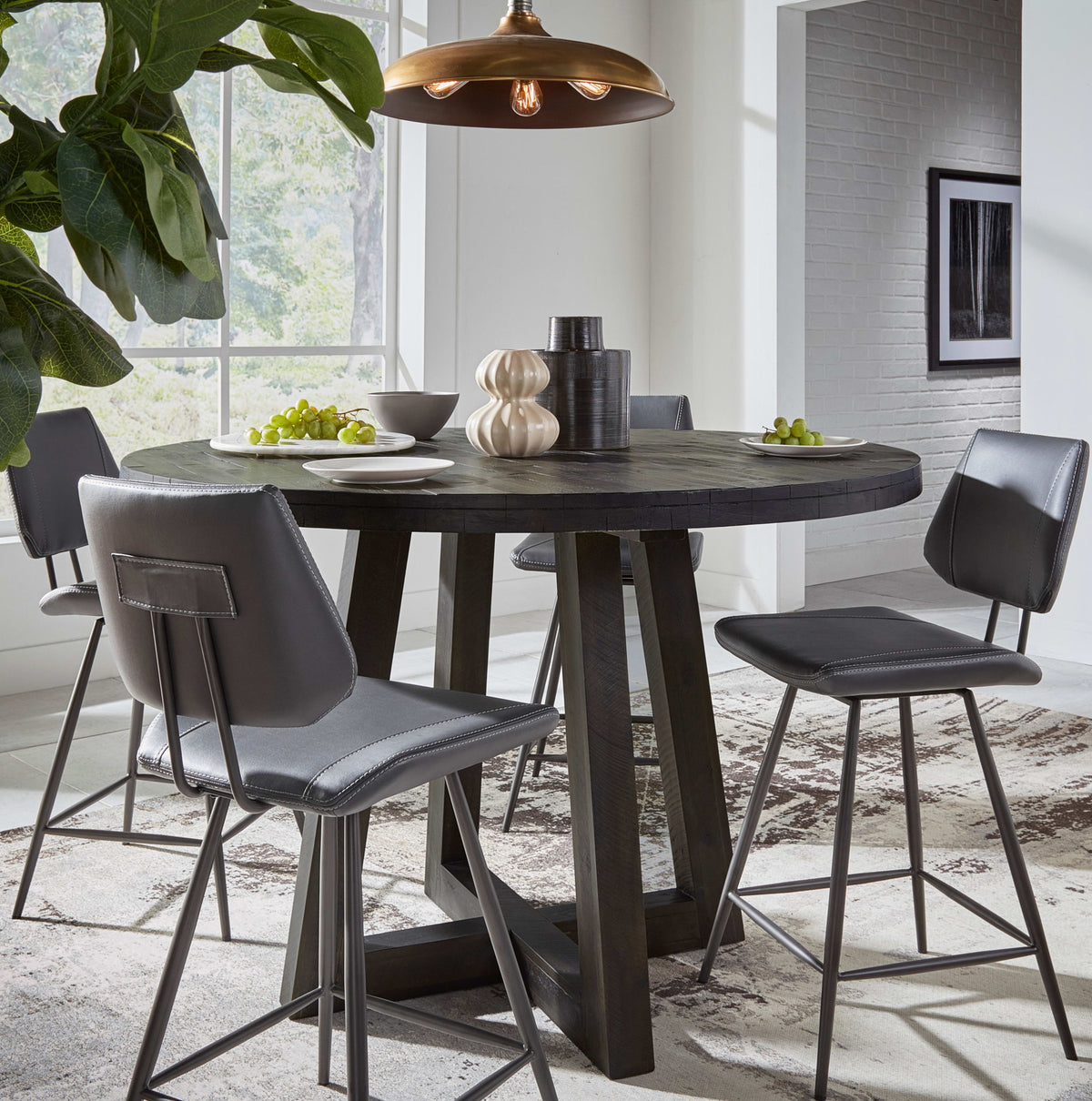 Crossroads - Vinson Modern Swivel Counter Stool (Set of 2) - Cobalt