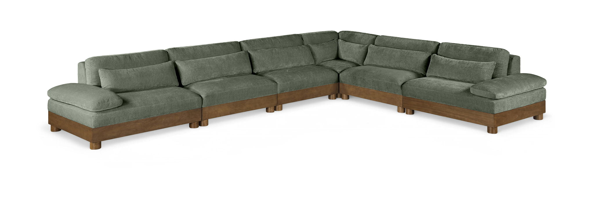 Turin - Chenille Fabric Upholstered Modular Sectional - Green