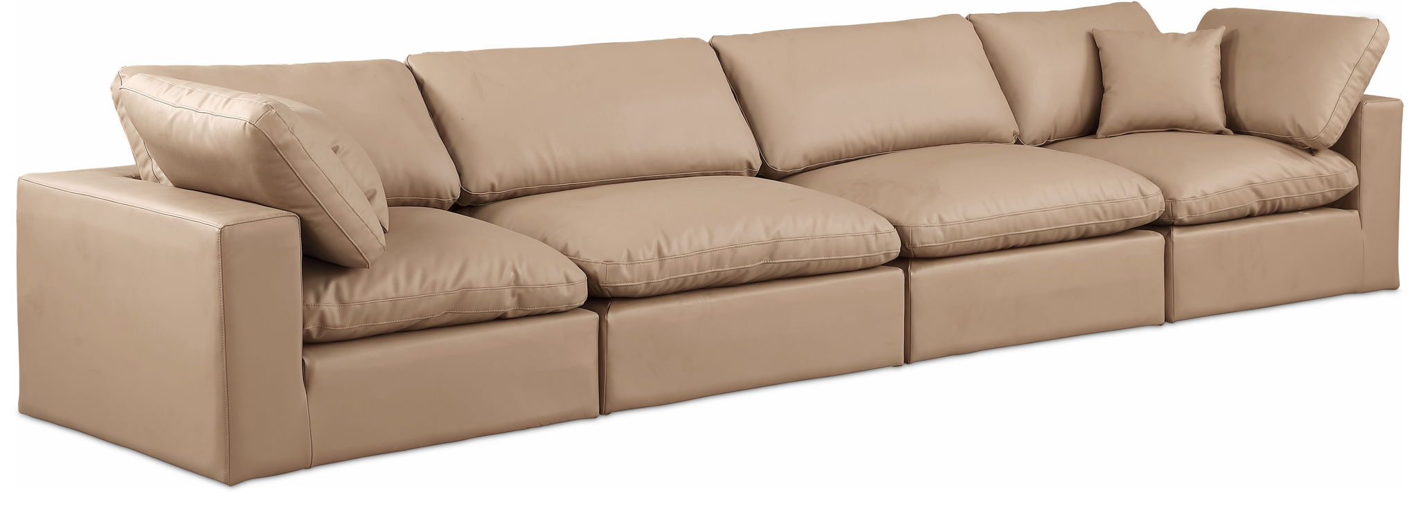 Comfy - Faux Leather Modular Sofa 4 Seats - Tan - Urban Living Furniture (Los Angeles, CA)