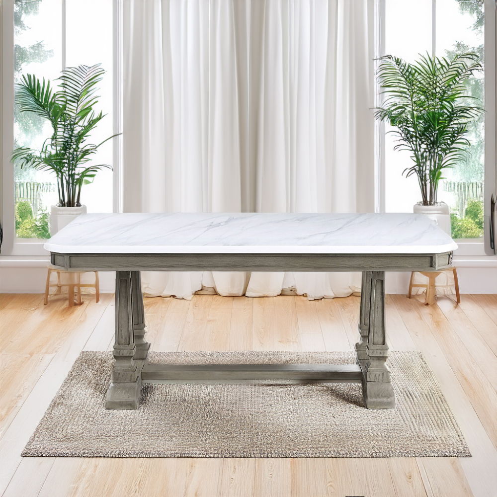 Zumala - Dining Table - Marble Top & Weathered Oak - Urban Living Furniture (Los Angeles, CA)