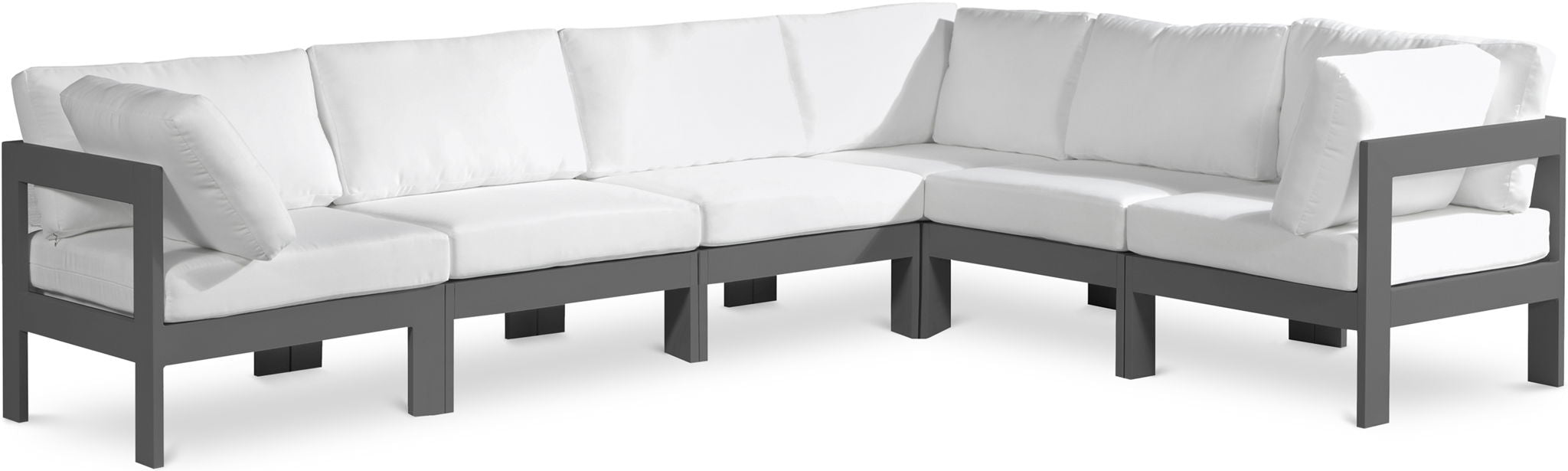 Nizuc - Outdoor Patio 6 Piece Modular Sectional With Gray Frame - Urban Living Furniture (Los Angeles, CA)