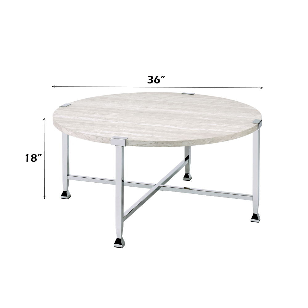 Brecon - Coffee Table - White Oak & Chrome - Urban Living Furniture (Los Angeles, CA)