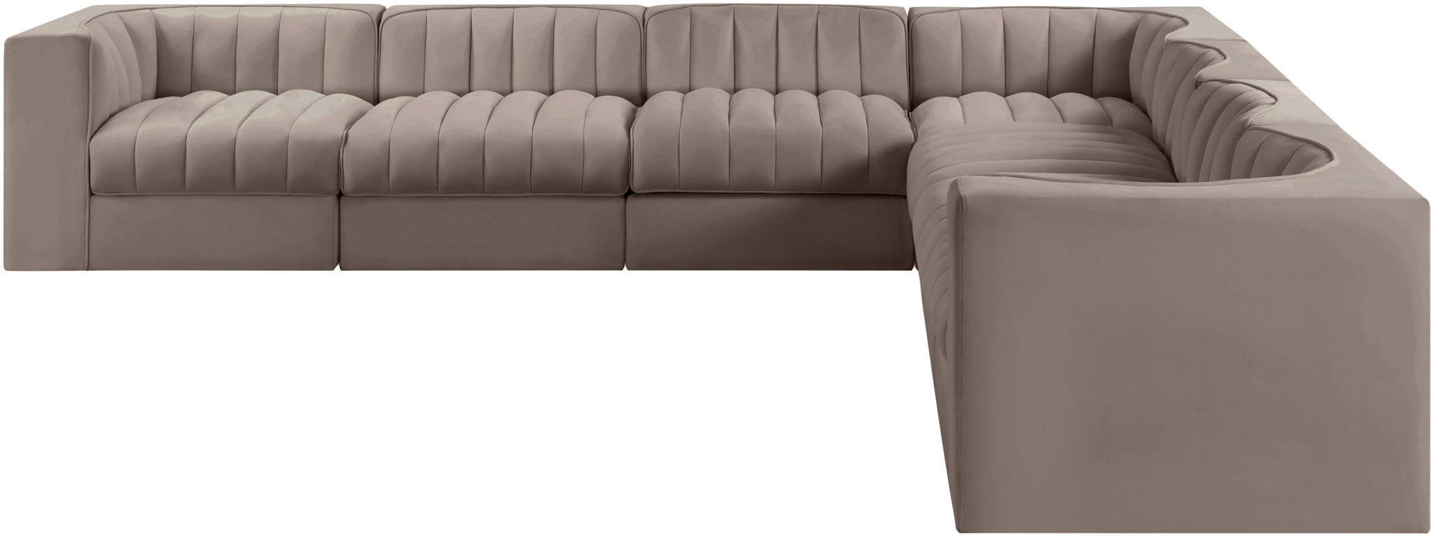 Rummi - Symmetrical Velvet Performance Fabric Upholstered 7 Piece Modular Sectional (With 3 Corner Chairs) - Urban Living Furniture (Los Angeles, CA)