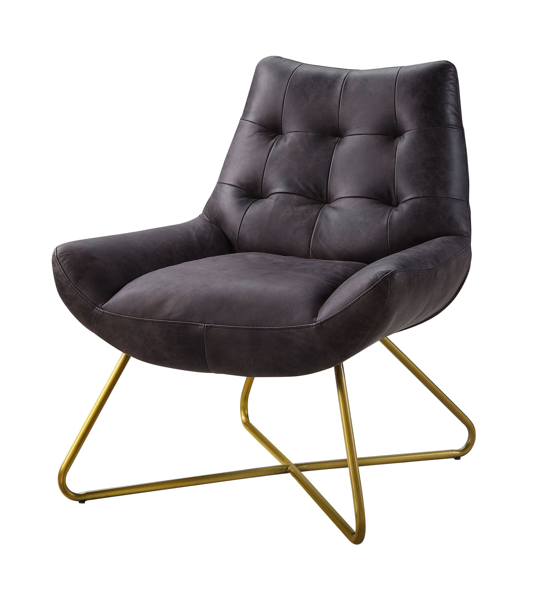 Dhalsim - Accent Chair - Antique Ebony Top Grain Leather - Urban Living Furniture (Los Angeles, CA)