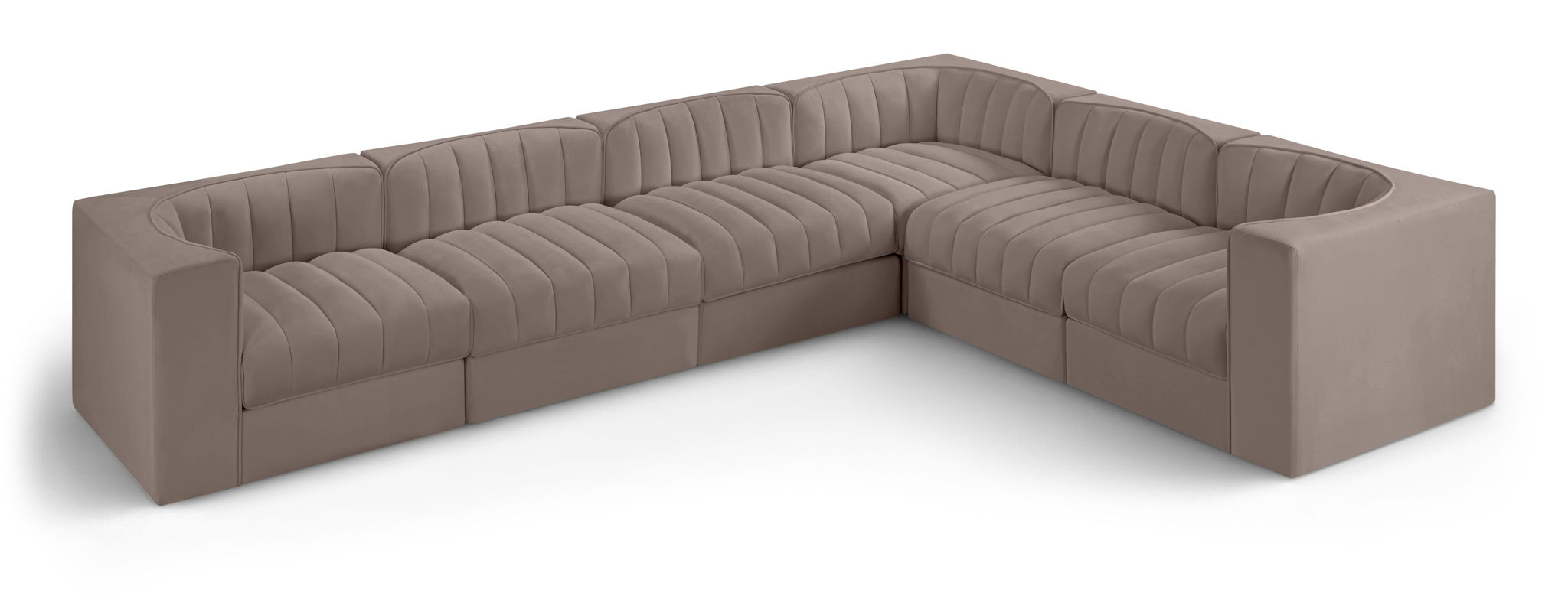 Rummi - Velvet Performance Fabric Upholstered 6 Piece Modular Sectional (With 3 Corner Chairs) - Urban Living Furniture (Los Angeles, CA)