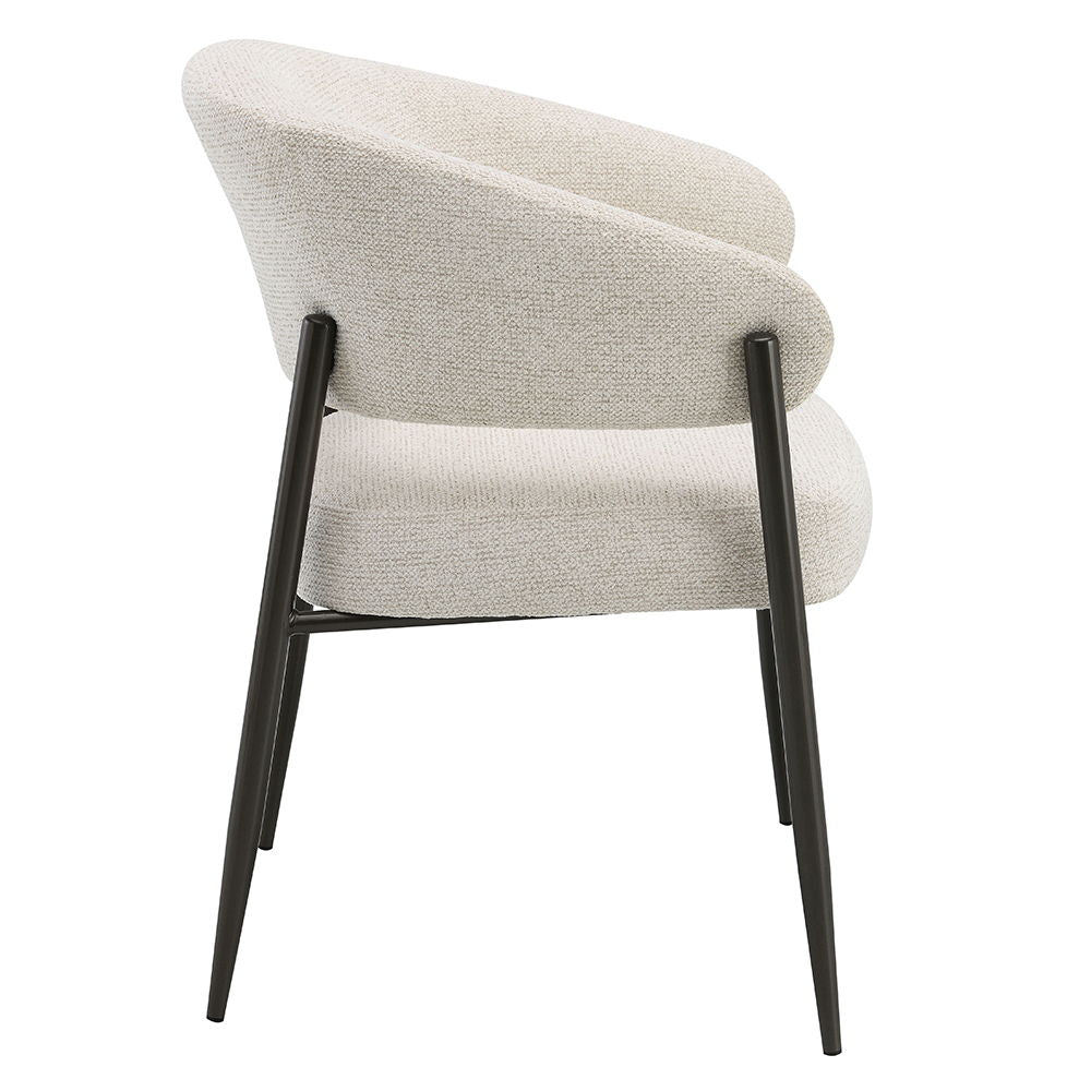 Jirina - Chenille Arm Chair With Metal Legs (Set of 2) - Beige & Black - Urban Living Furniture (Los Angeles, CA)