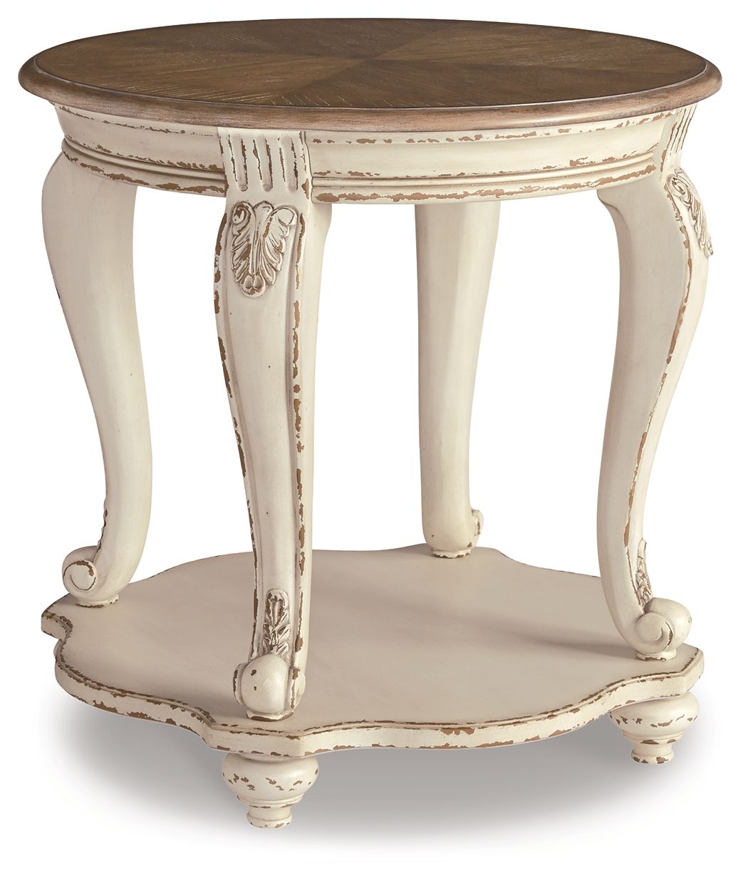 Realyn - Round End Table - White / Brown - Urban Living Furniture (Los Angeles, CA)