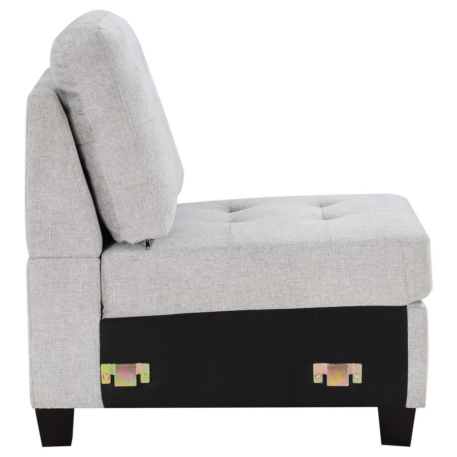 Georgina - Upholstered Armless Chair Steel - Beige - Urban Living Furniture (Los Angeles, CA)