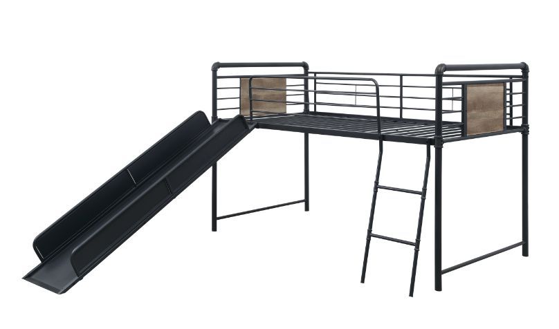 Cordelia - Twin Loft Bed - Antique Oak, Sandy Black & Dark Bronze Hand-Brushed Finish - 49" - Urban Living Furniture (Los Angeles, CA)