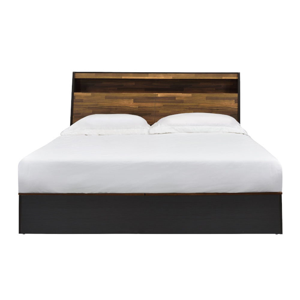 Eos - Queen Bed With Storage - Walnut & Black - Urban Living Furniture (Los Angeles, CA)