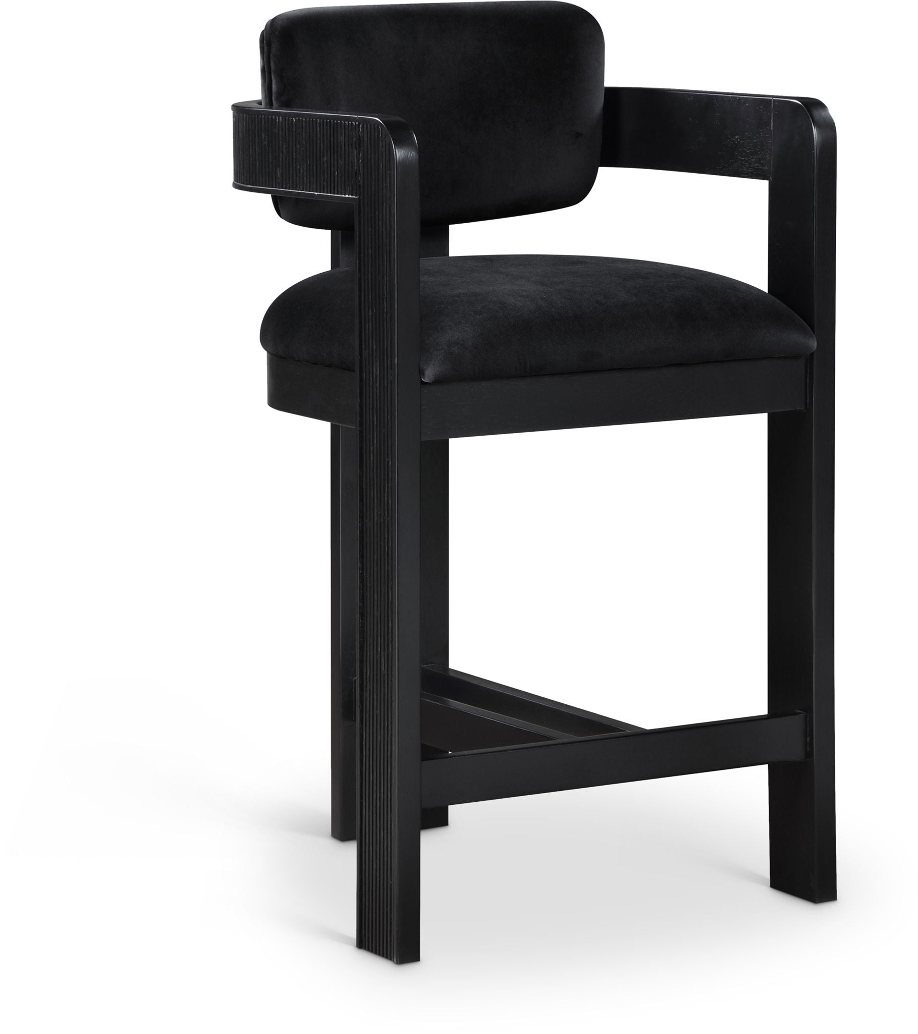 Sacha - Velvet Stool With Black Base - Urban Living Furniture (Los Angeles, CA)