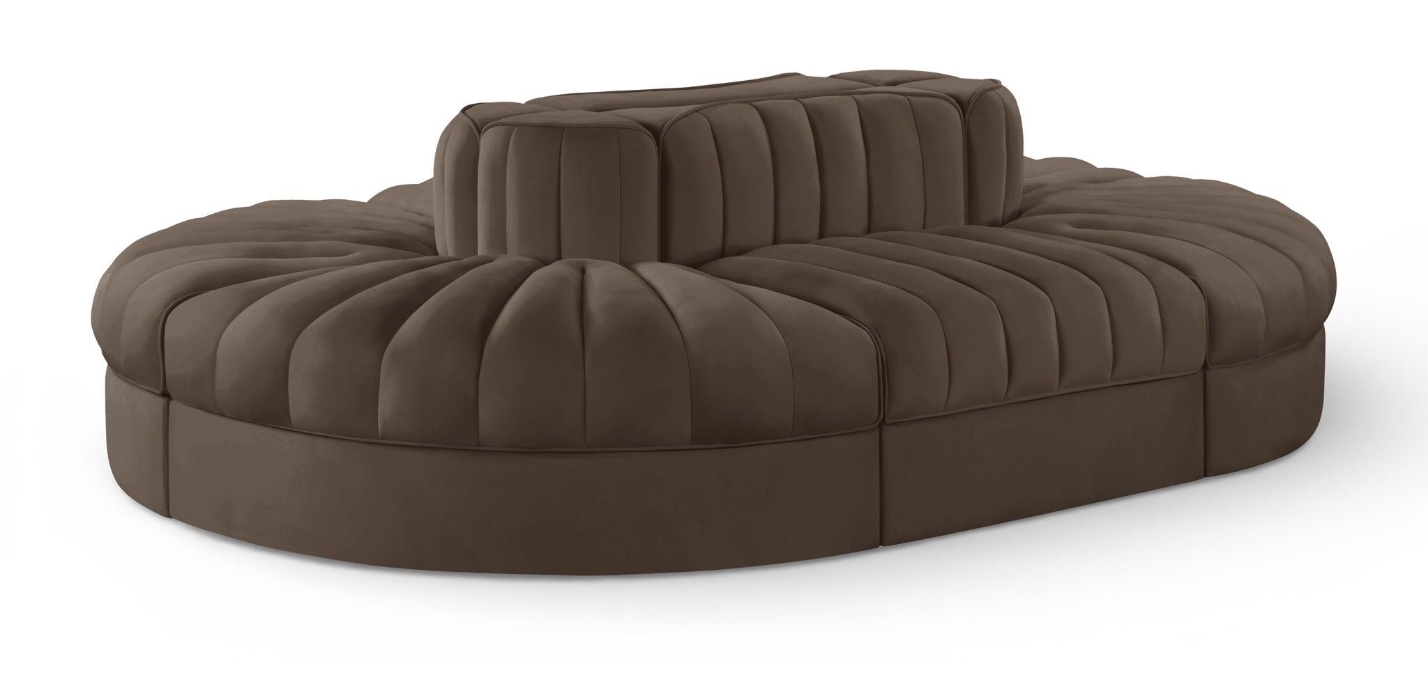 Rummi - Oval Velvet Performance Fabric Upholstered 6 Piece Modular Sectional - Urban Living Furniture (Los Angeles, CA)