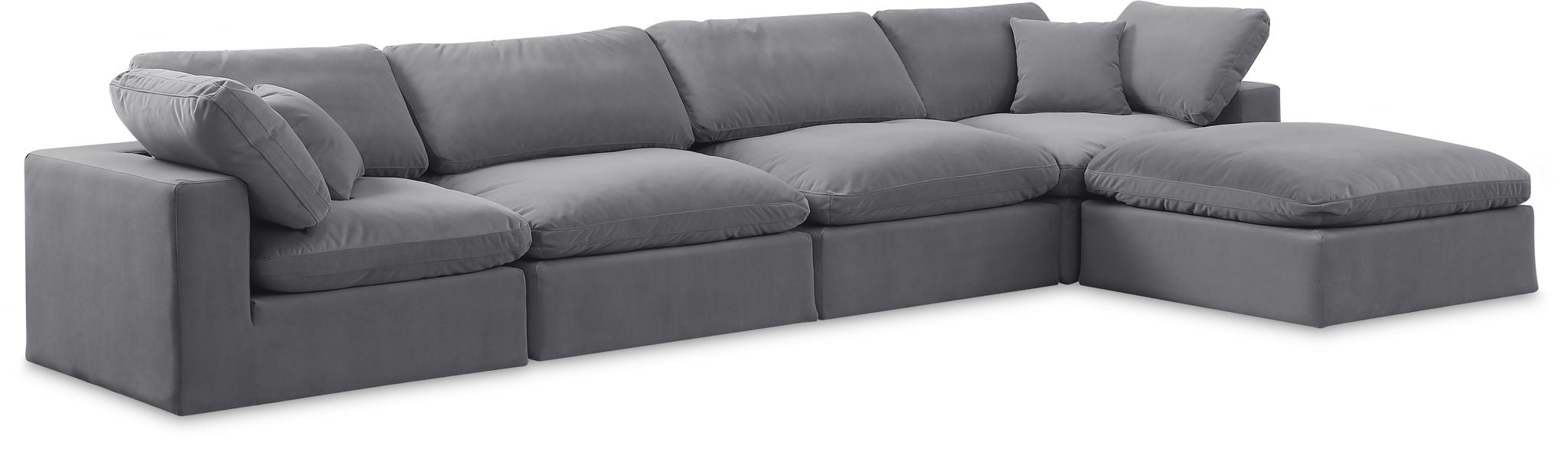 Comfy - 5 Piece Velvet Modular Sectional With Chaise - Urban Living Furniture (Los Angeles, CA)