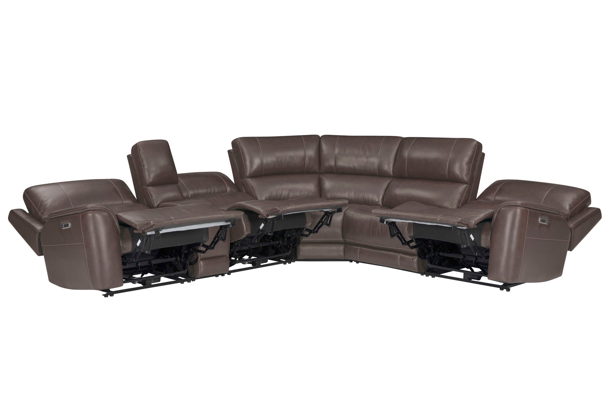 Easton - 6 Piece Zero Gravity Power Reclining Sectional With Power Adjustable Headrests - Steamboat Brown - Urban Living Furniture (Los Angeles, CA)