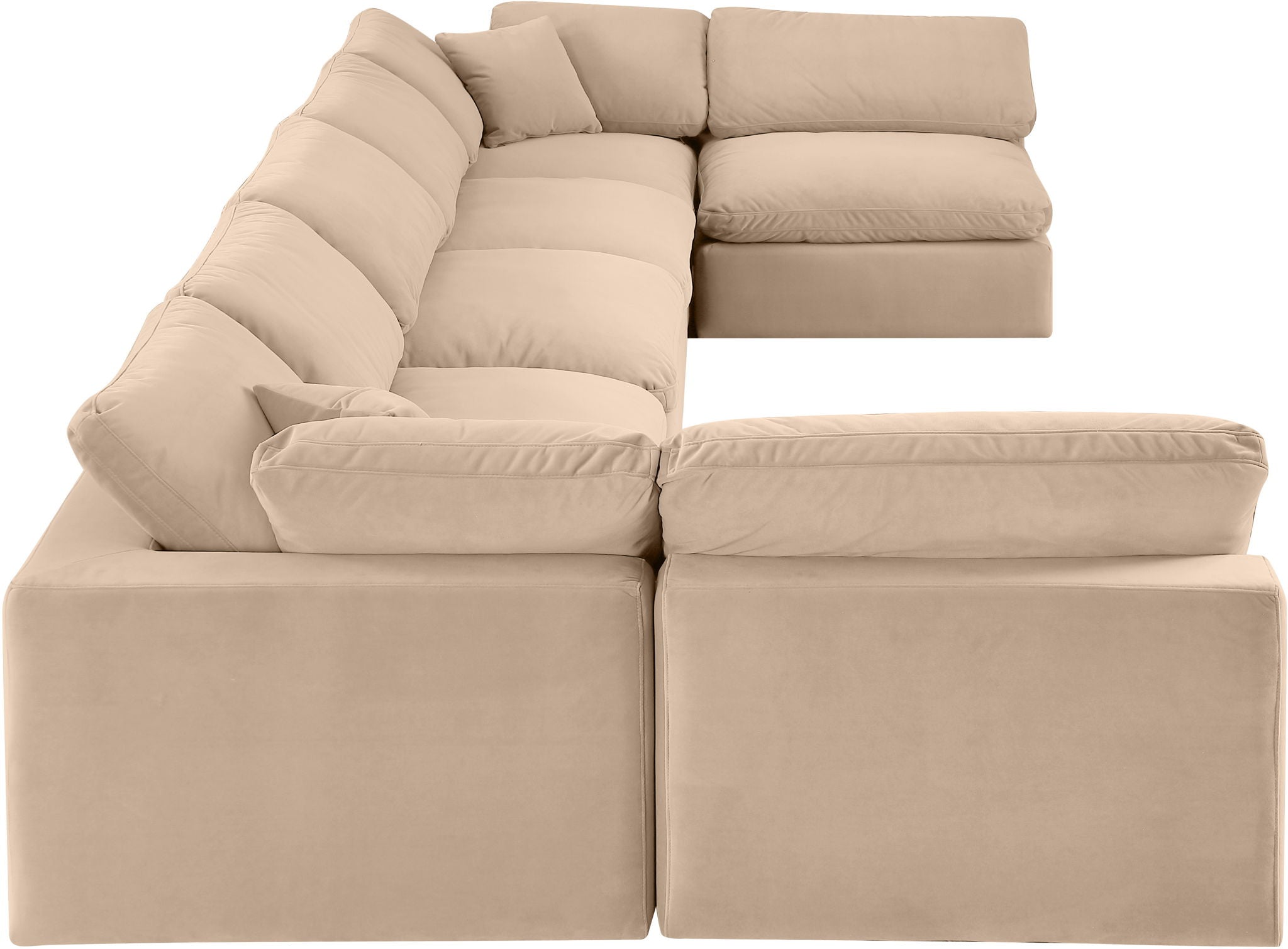 Comfy - 7 Piece Velvet Modular Armless Sectional - Urban Living Furniture (Los Angeles, CA)