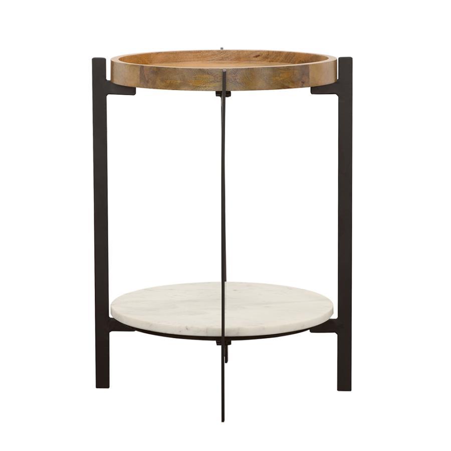 Adhvik - Round Table With Marble Shelf - Urban Living Furniture (Los Angeles, CA)