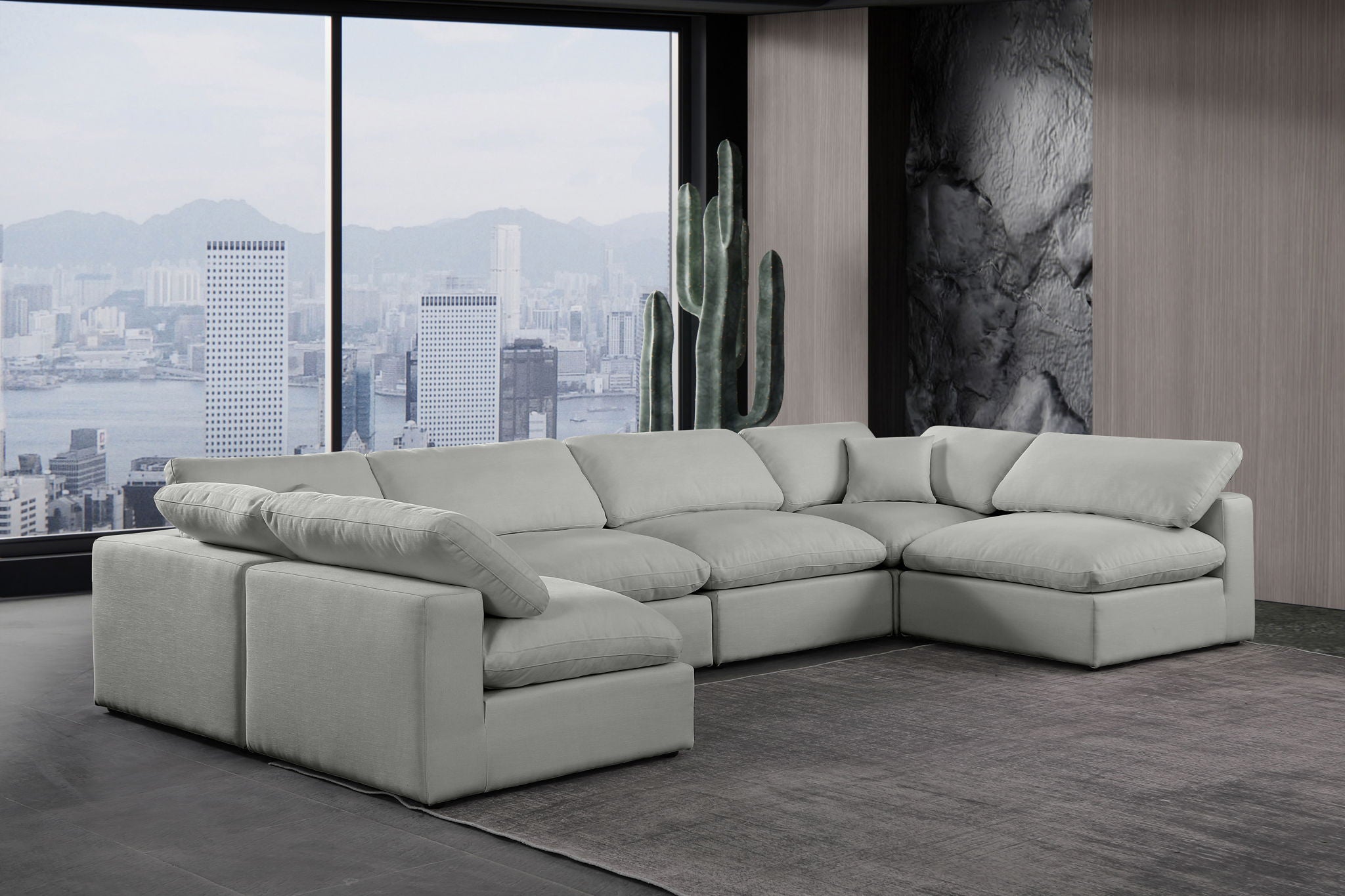 Comfy - 6 Piece Linen Modular Armless Sectional - Urban Living Furniture (Los Angeles, CA)