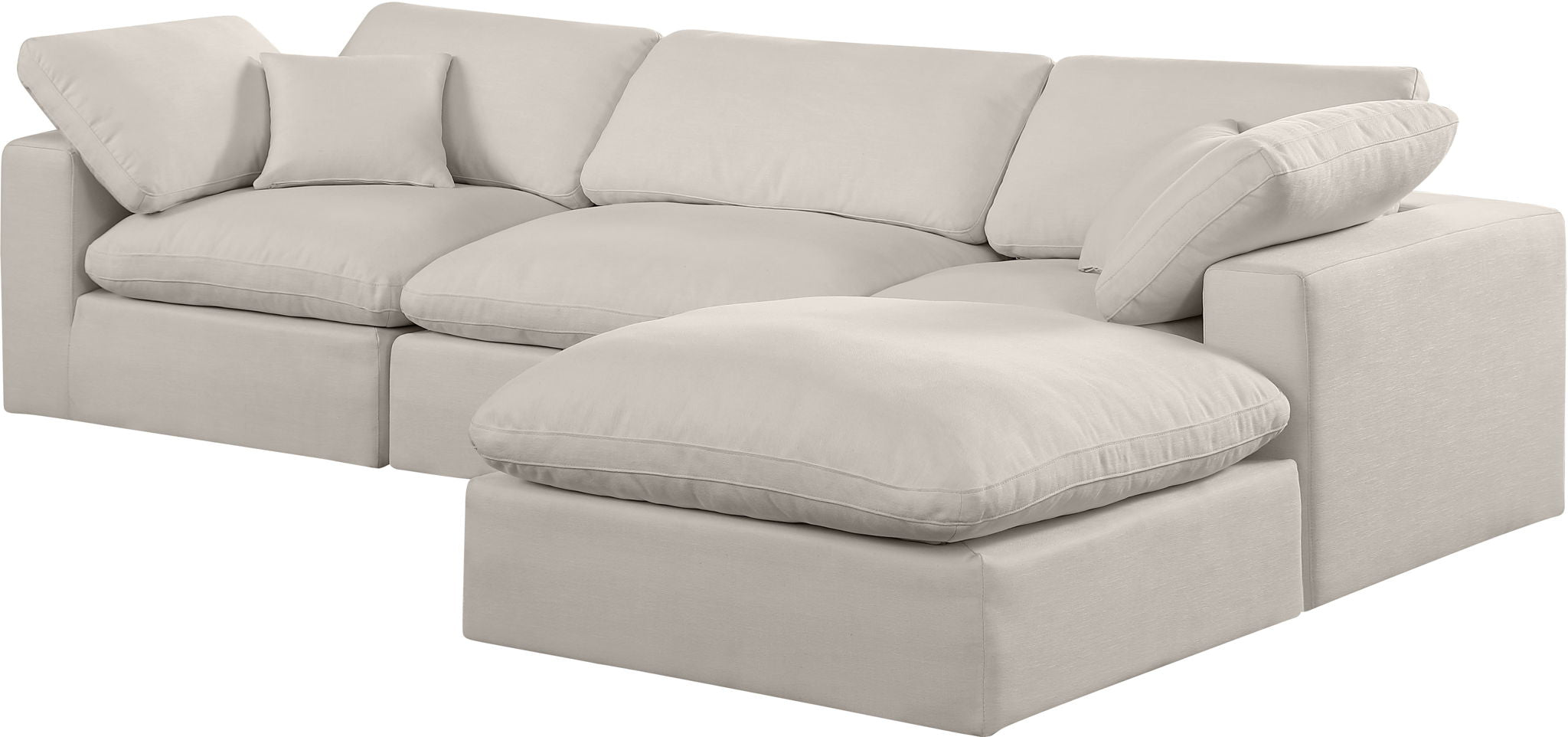 Comfy - 4 Piece Linen Fabric Modular Sectional With Chaise - Urban Living Furniture (Los Angeles, CA)