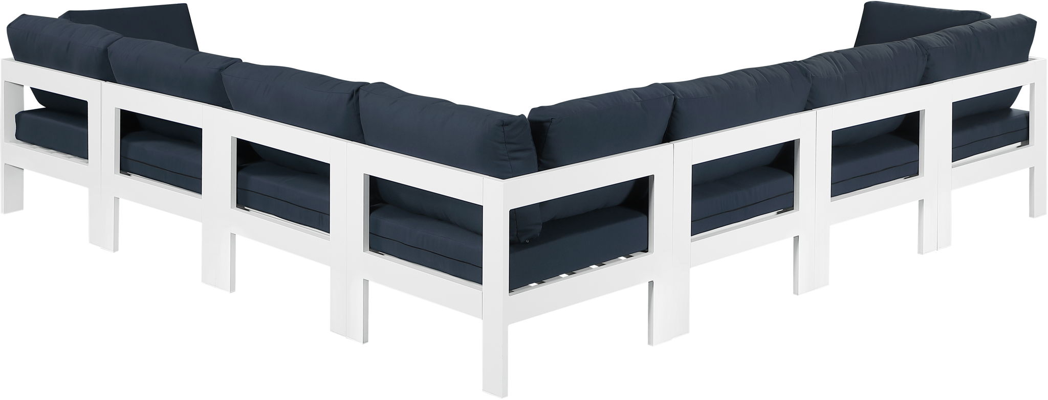 Nizuc - Outdoor Patio 7 Piece Modular Sectional With White Frame - Urban Living Furniture (Los Angeles, CA)