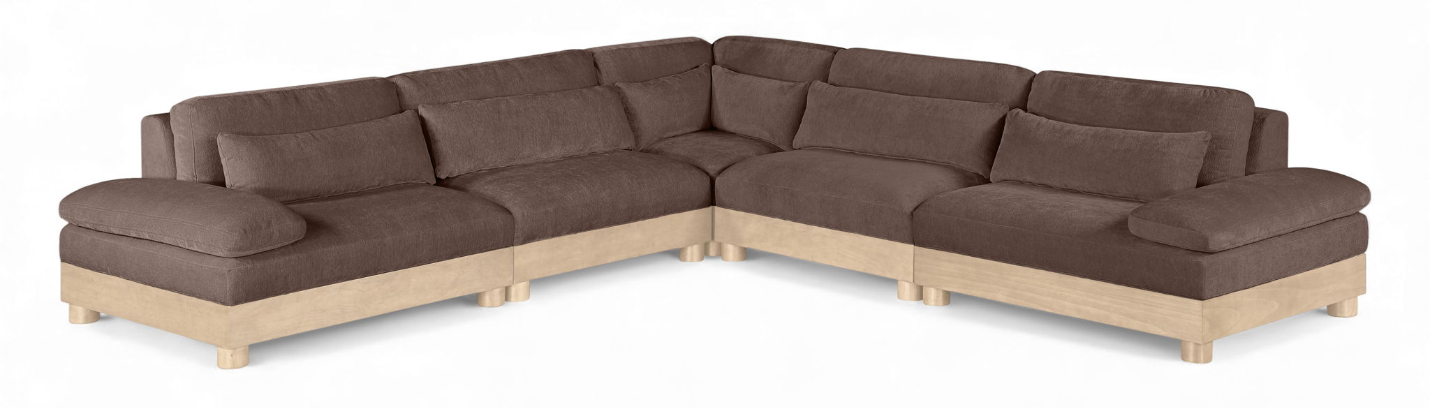 Turin - Chenille Fabric Upholstered Modular Sectional - Brown