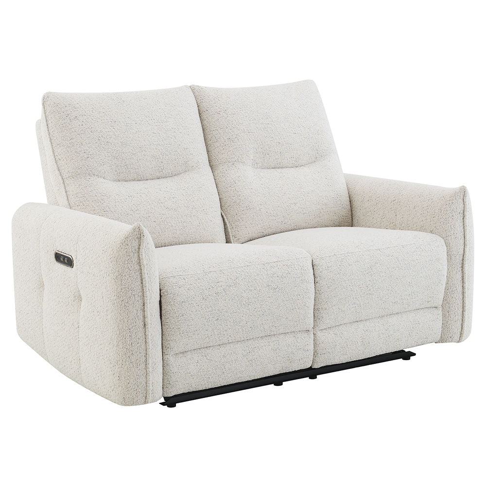 Lalisa - Power Motion Loveseat With USB Port - Cream Chenille - Urban Living Furniture (Los Angeles, CA)