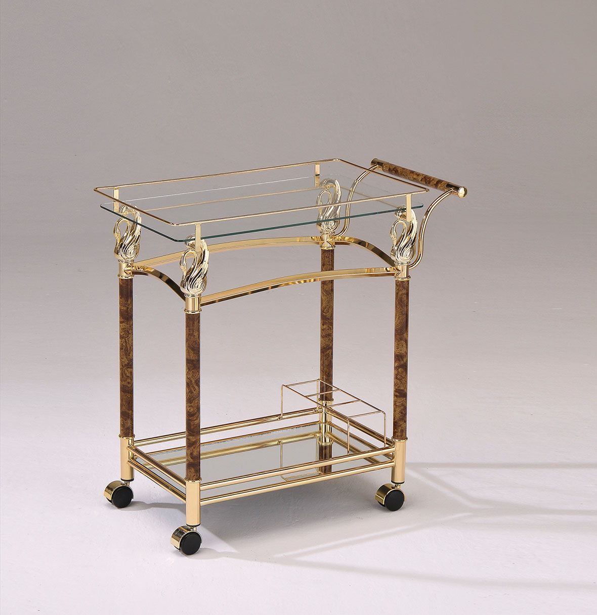 Helmut - Serving Cart - Clear Glass & Gold Plated - Urban Living Furniture (Los Angeles, CA)