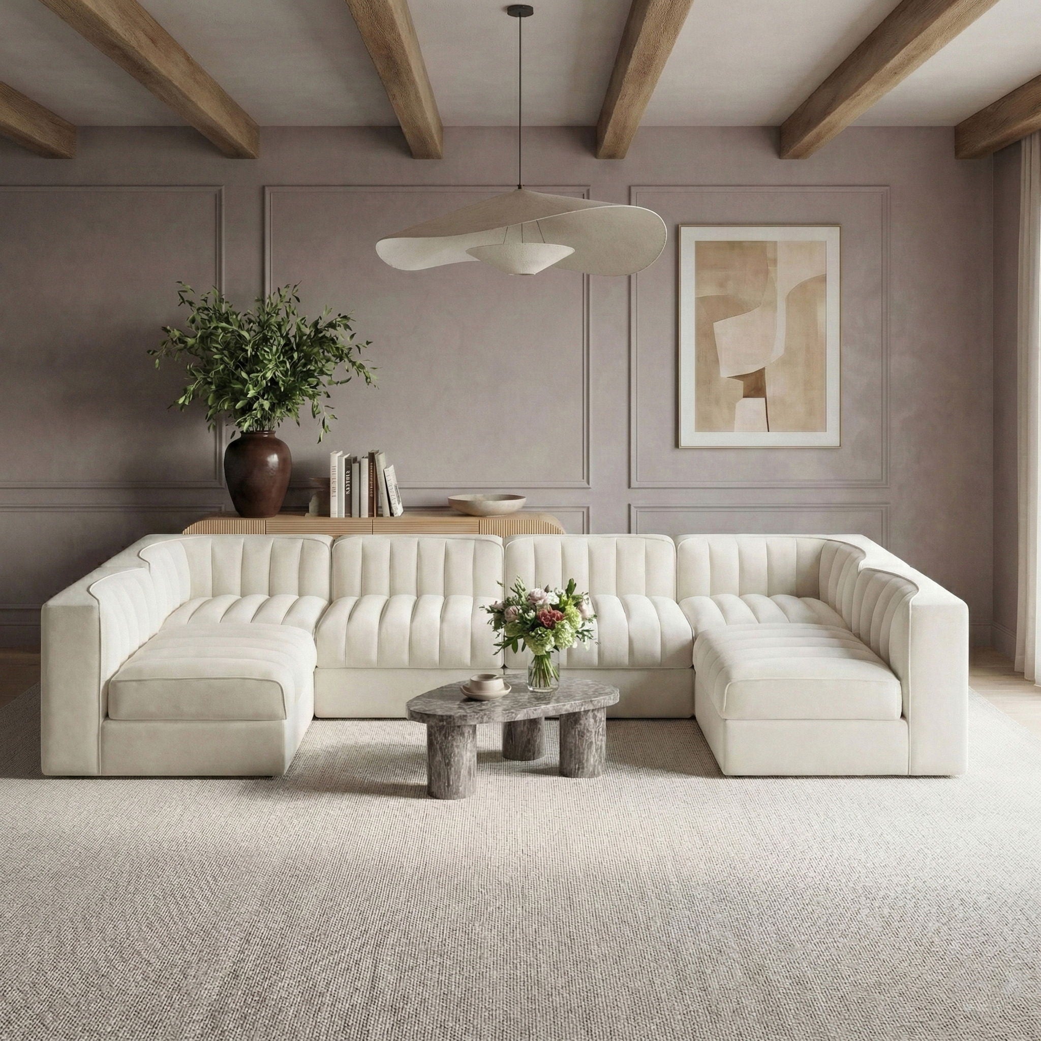 Rummi - Armless Velvet Performance Fabric Upholstered 6 Piece Modular Sectional - Urban Living Furniture (Los Angeles, CA)