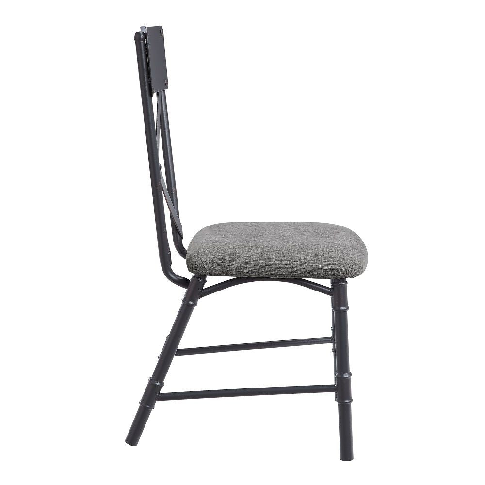 Edina - Side Chair (Set of 2) - Gray Fabric, Oak & Sandy Black - Urban Living Furniture (Los Angeles, CA)