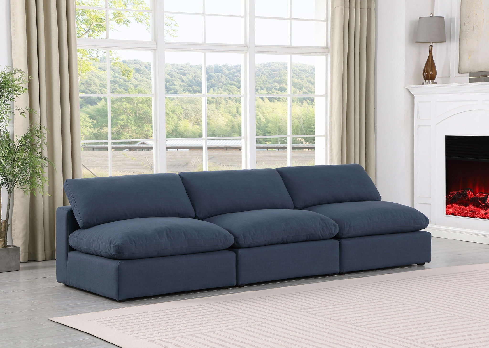 Comfy - Linen Modular Armless Sofa 3 Seats - Urban Living Furniture (Los Angeles, CA)