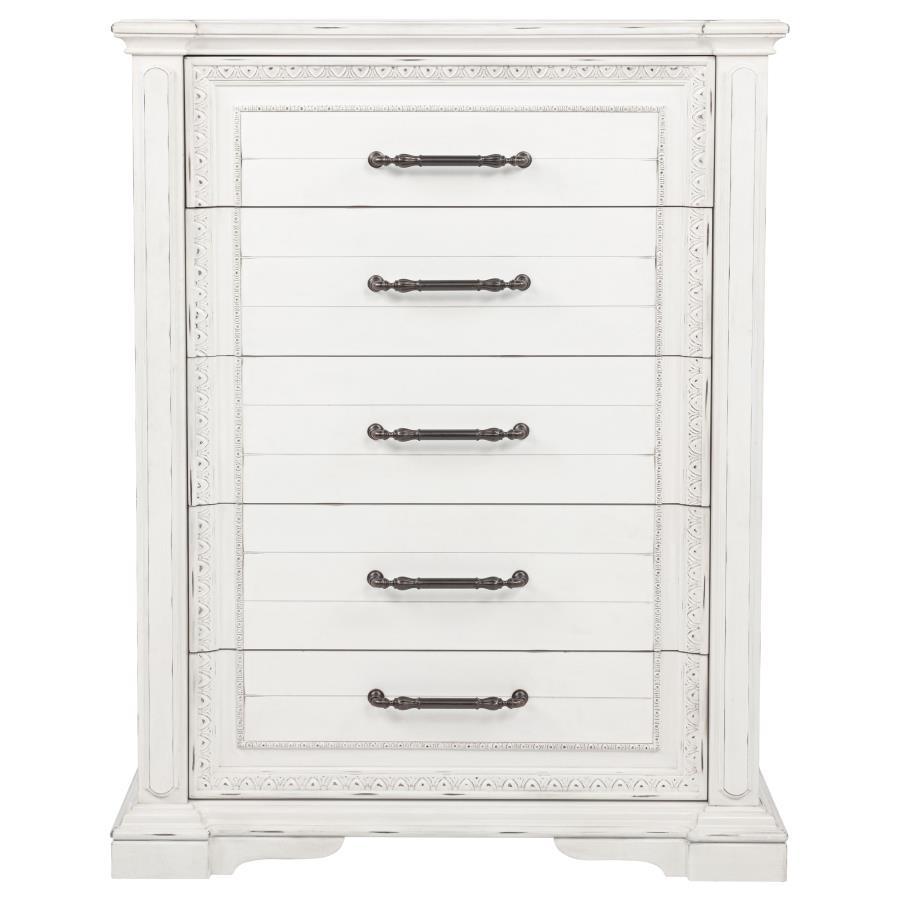 Mckinney - 5-Drawer Bedroom Chest Of Drawers - Vintage White - Urban Living Furniture (Los Angeles, CA)