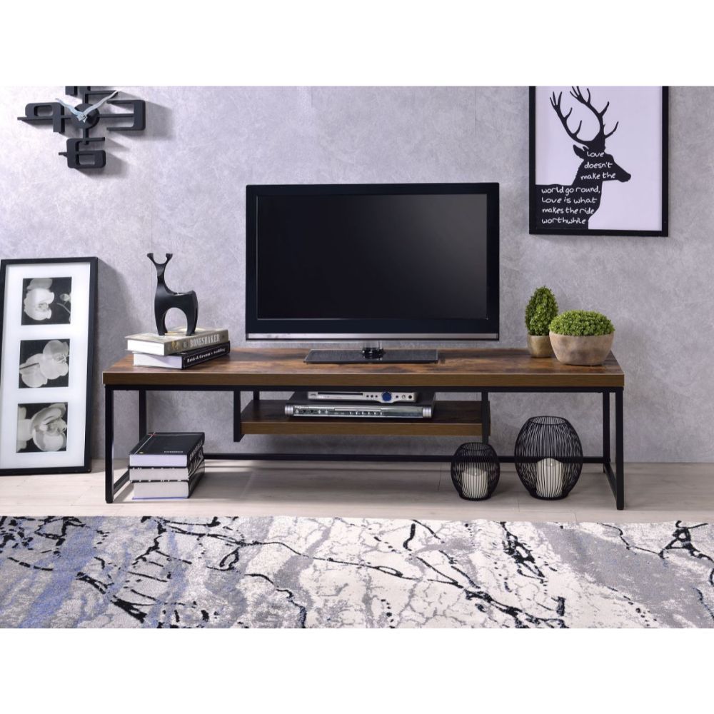 Bob - TV Stand - Weathered Oak & Black Metal - Urban Living Furniture (Los Angeles, CA)