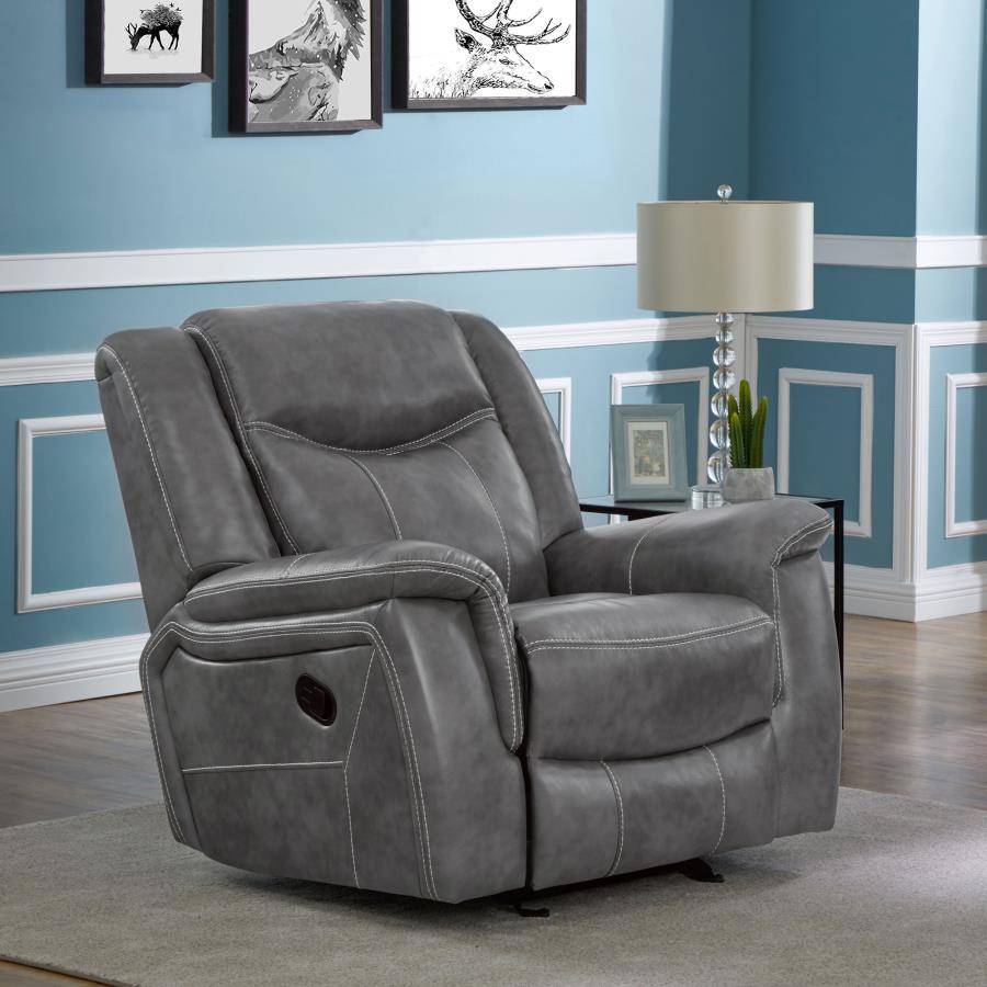 Conrad - Upholstered Padded Arm Glider Recliner - Gray - Urban Living Furniture (Los Angeles, CA)