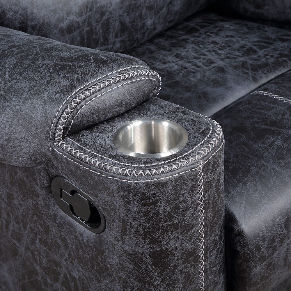 Hirah - Motion Glider Recliner - Dark Gray Polish Microfiber - Urban Living Furniture (Los Angeles, CA)