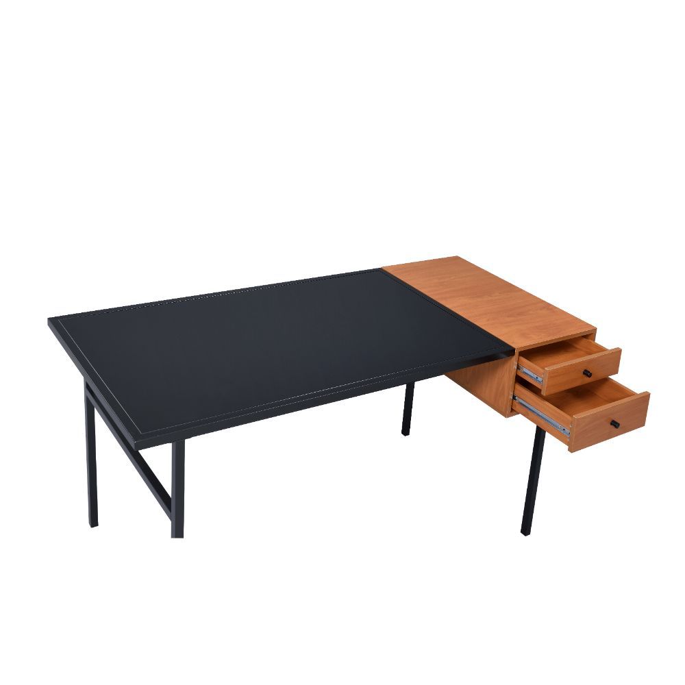 Oaken - Executive Writing Desk - Honey Oak & Black - Urban Living Furniture (Los Angeles, CA)