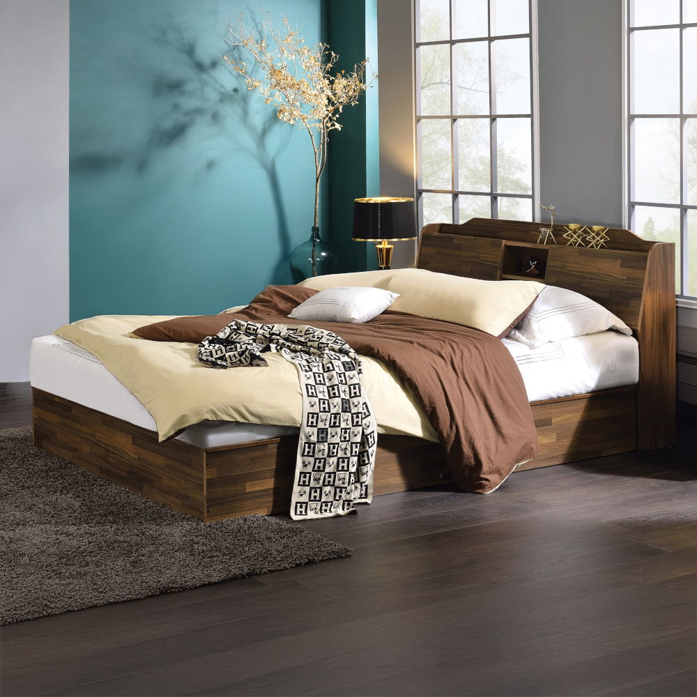 Hestia - Queen Bed With Storage - Walnut - Urban Living Furniture (Los Angeles, CA)