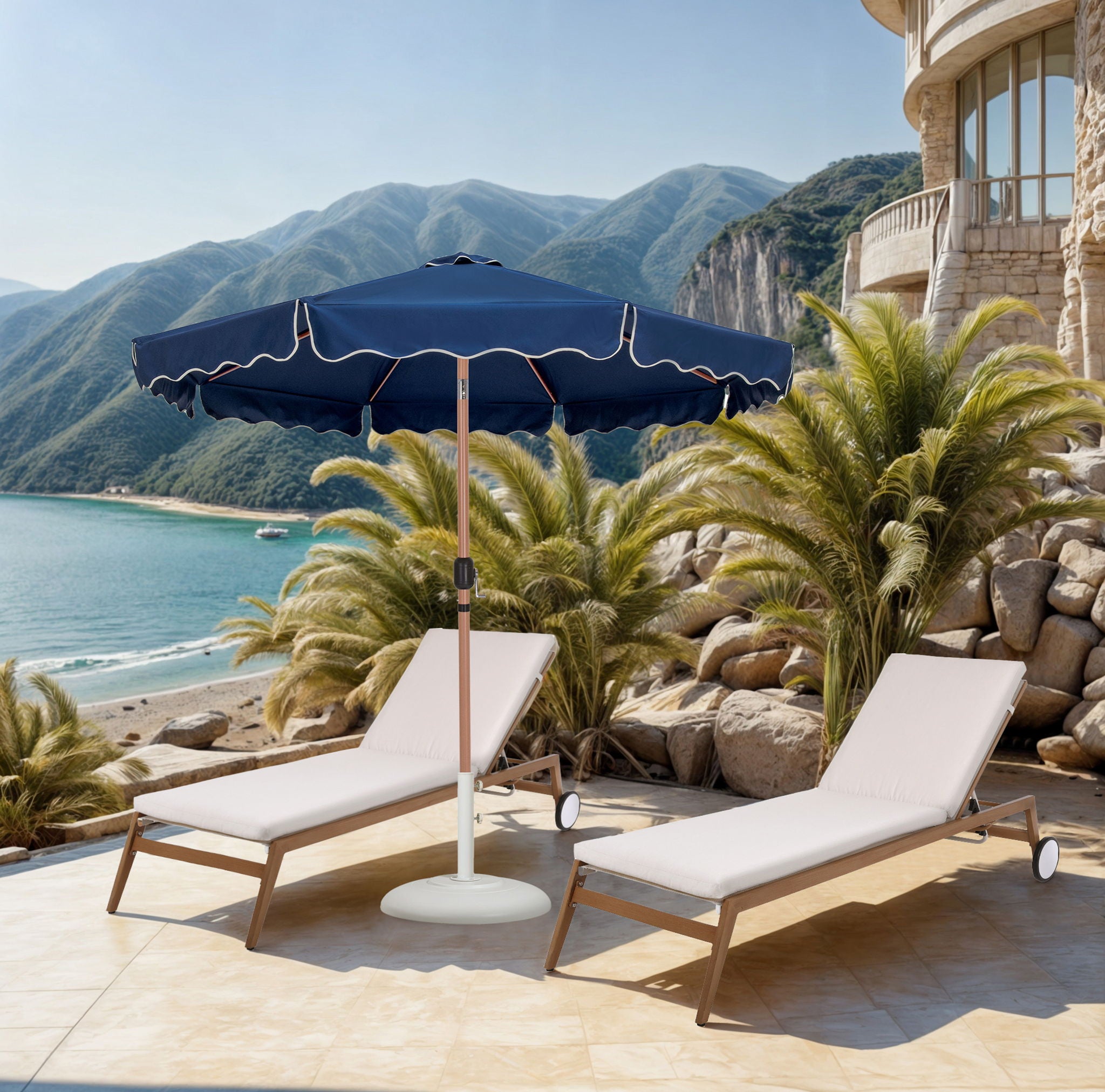 Amalfi - Patio Umbrella - Light Brown Base / Light Brown Pole - Urban Living Furniture (Los Angeles, CA)