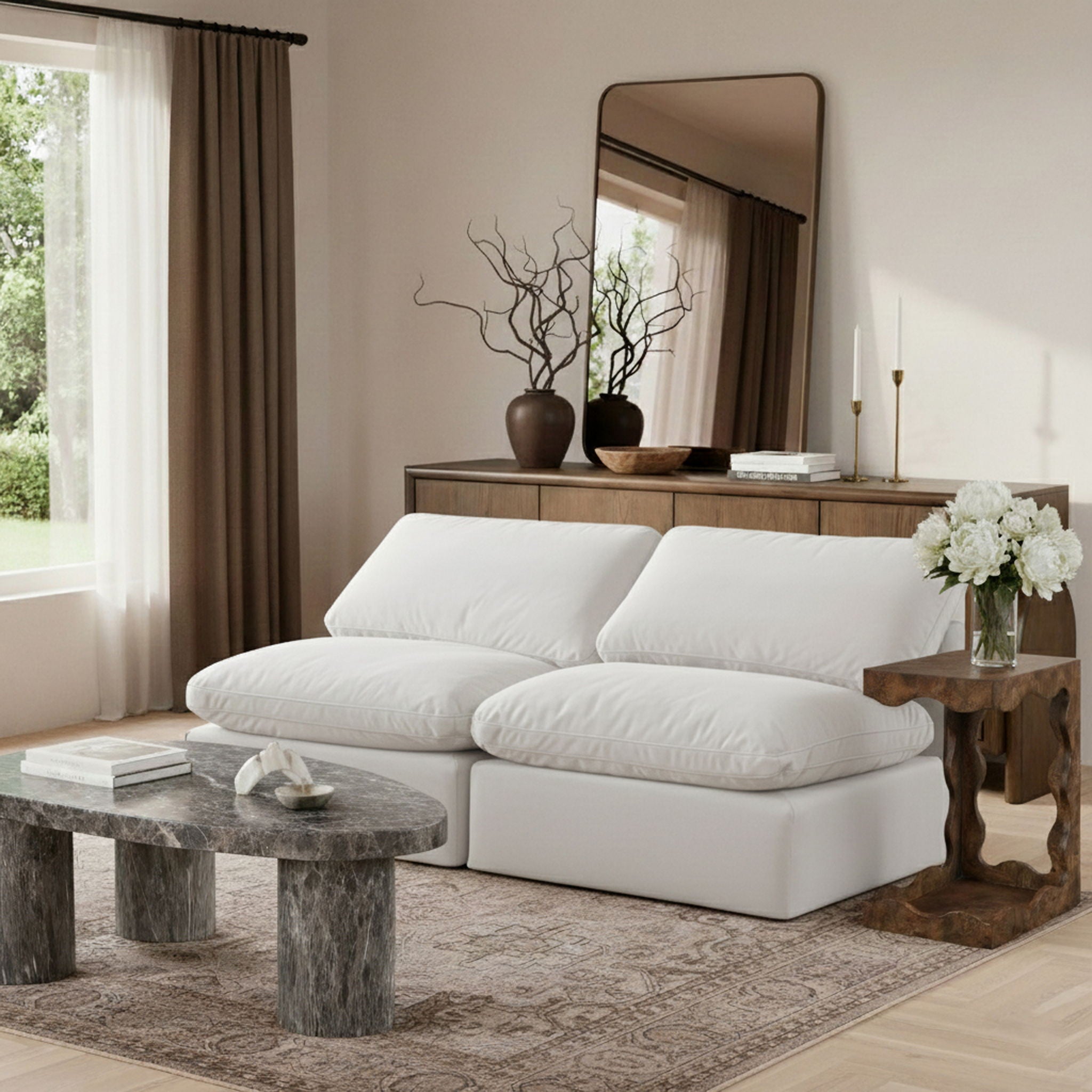 Indulge - Velvet 2 Seat Modular Armless Sofa - Urban Living Furniture (Los Angeles, CA)