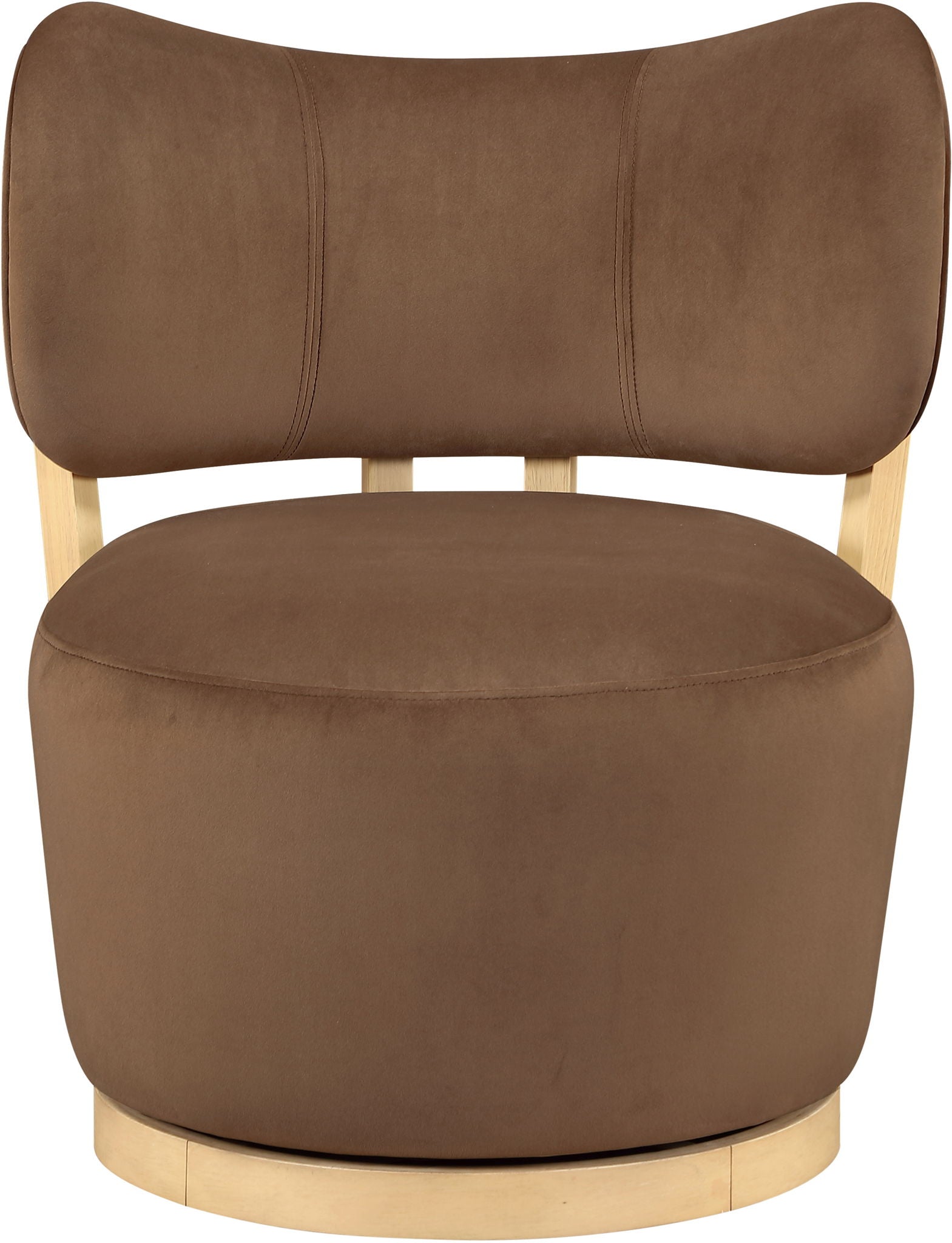 Elara - Velvet Upholstered Swivel Accent Chair - Stained Natural - Urban Living Furniture (Los Angeles, CA)