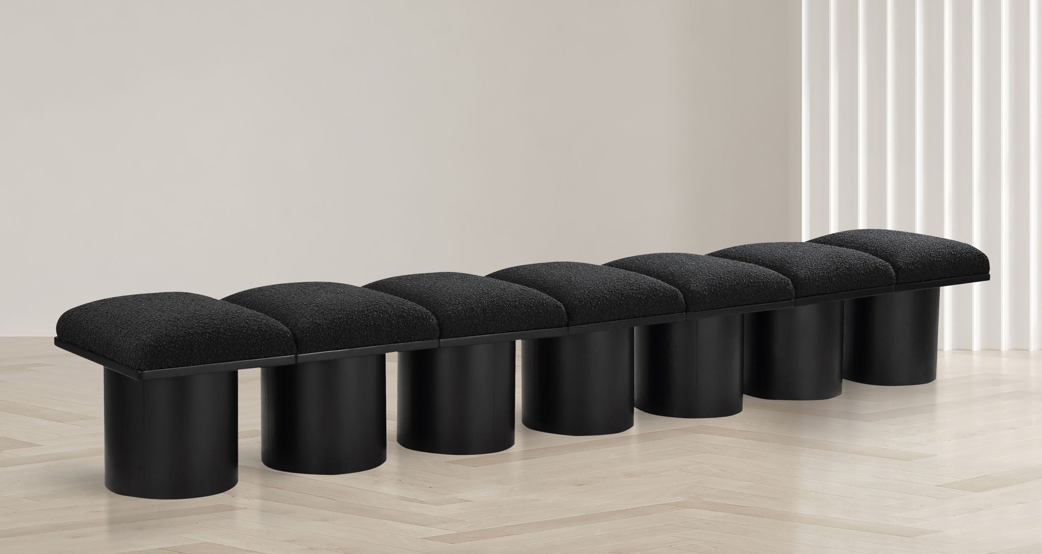 Pavilion - 7 Piece Modular Bench With Black Base