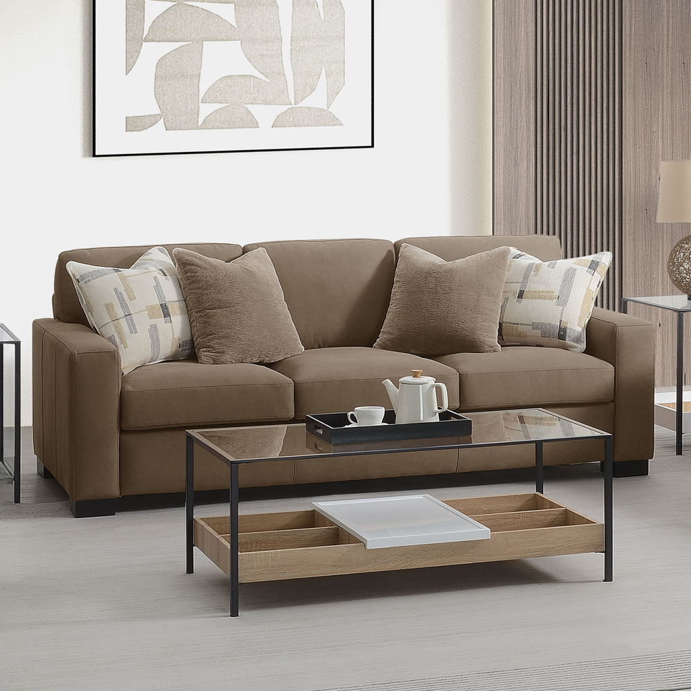 Darya - Sofa With 4 Pillows - Brown Suede Fabric - Urban Living Furniture (Los Angeles, CA)