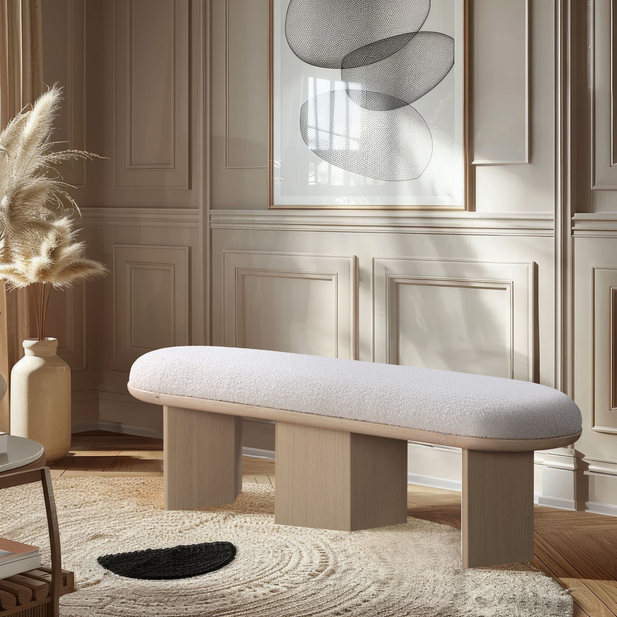 Wilshire - Bench With Natural Base - Urban Living Furniture (Los Angeles, CA)
