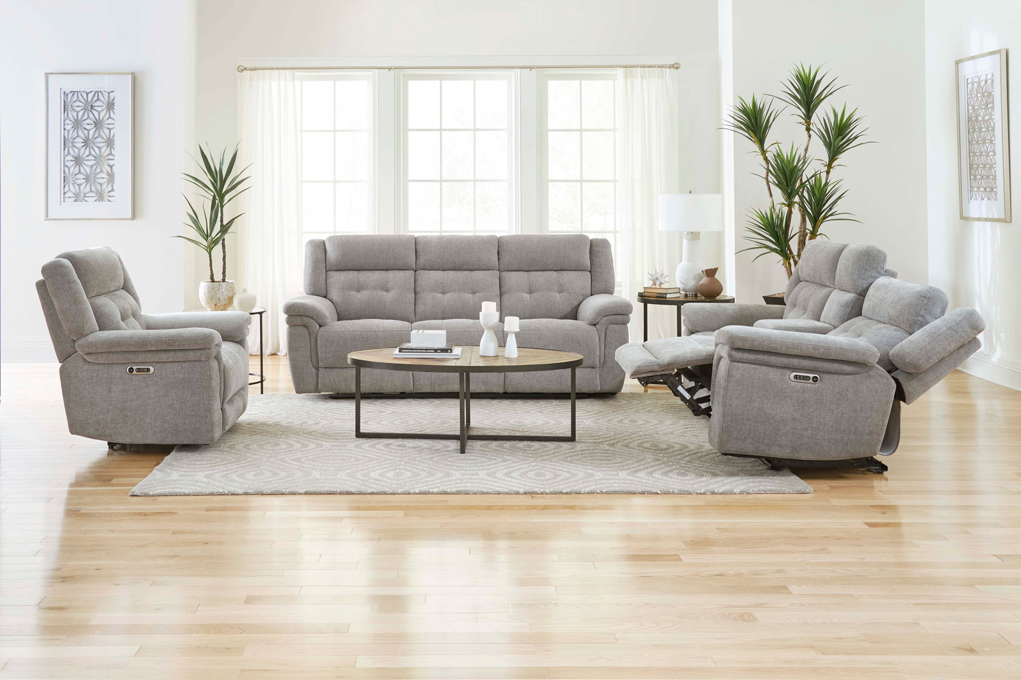 Richland - Power Reclining Console Loveseat - Bristol Gray - Urban Living Furniture (Los Angeles, CA)