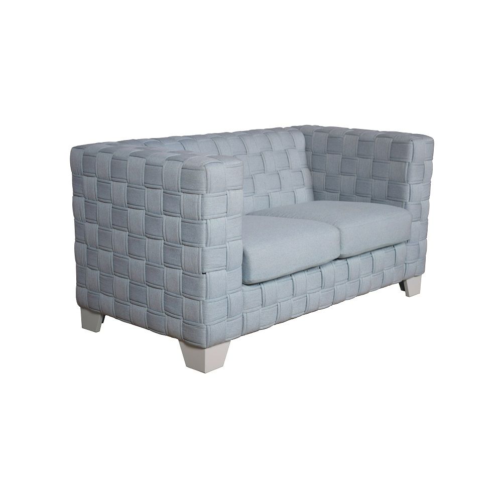Saree - Loveseat - Light Teal Chenille & White - Urban Living Furniture (Los Angeles, CA)