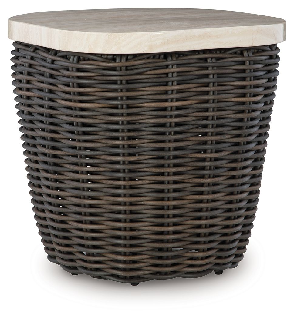Kimora - Beige / Dark Brown - Square End Table - Urban Living Furniture (Los Angeles, CA)