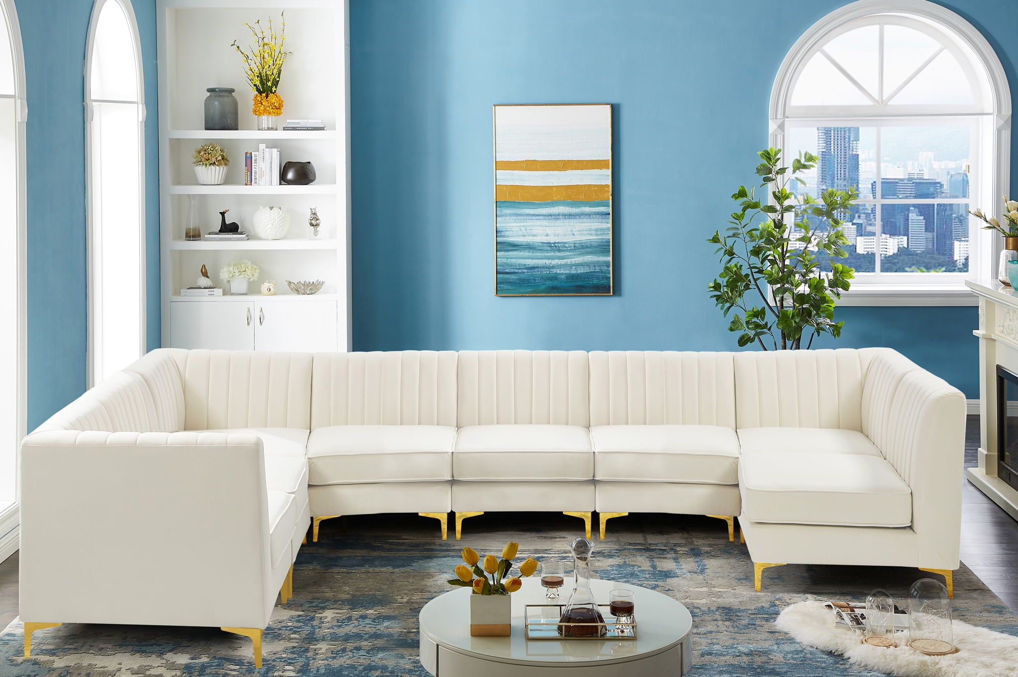 Alina - 8 Piece Velvet Modular Sectional - Urban Living Furniture (Los Angeles, CA)