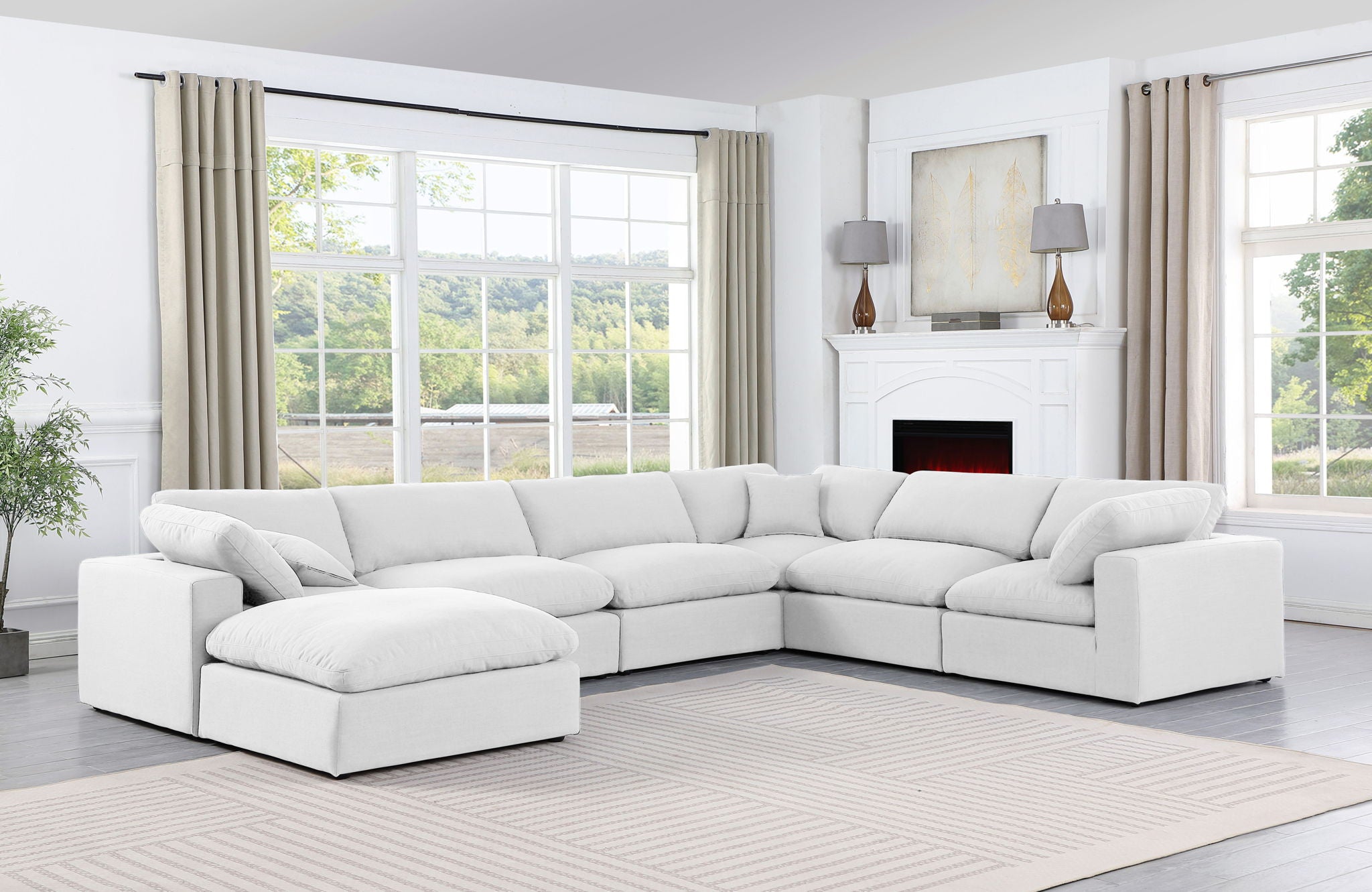 Comfy - 7 Piece Linen Modular Sectional With Chaise - Urban Living Furniture (Los Angeles, CA)