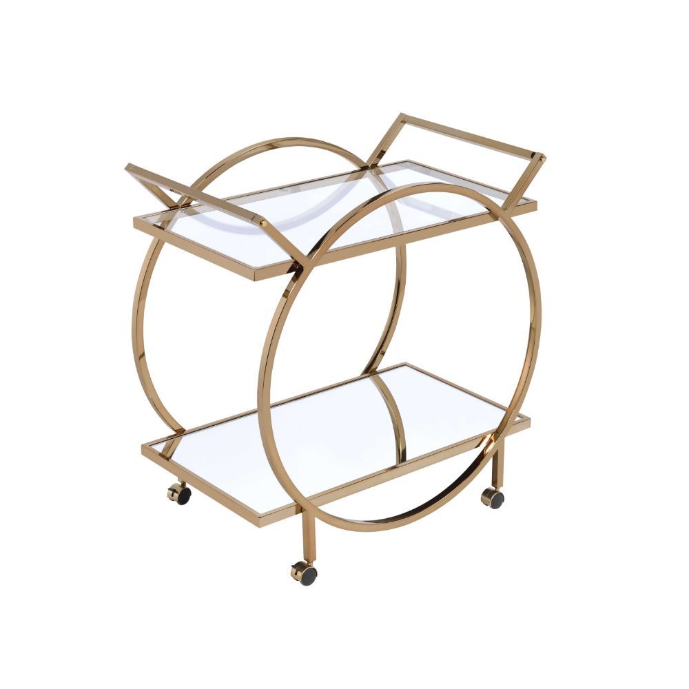 Traverse - Serving Cart - Mirrored & Champagne - Urban Living Furniture (Los Angeles, CA)